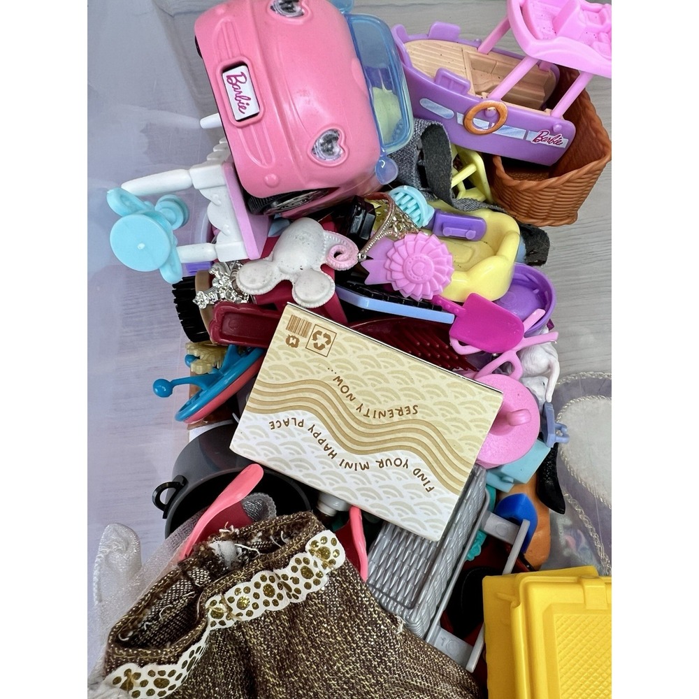 Huge 120+ Piece Lot Random Girl Toys/Barbie Doll Toy Accessories 1 Pound 5 Ounce